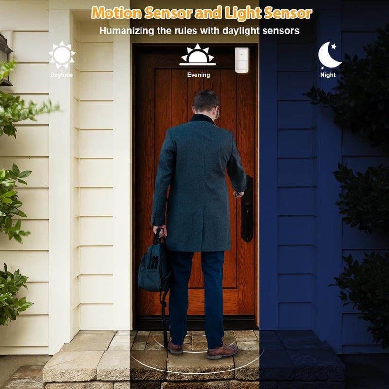 ASOFTY 2 Pack Motion Sensor Switch with Outlet, PIR Wireless Motion Sensor Plug with Light Sensor, Adjustable Sensitivity, IP54 Waterproof, Auto Activated Lights and Devices for Indoor/Outdoor - Image 2